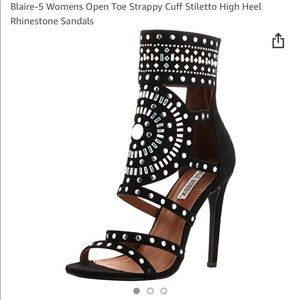 New Black Rhinestone Stunner Stiletto 4.5 in Heels
